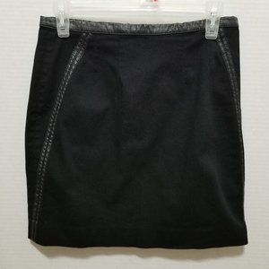 H&M skirt 6 Small manmade faux leather trim biker goth punk career stretch